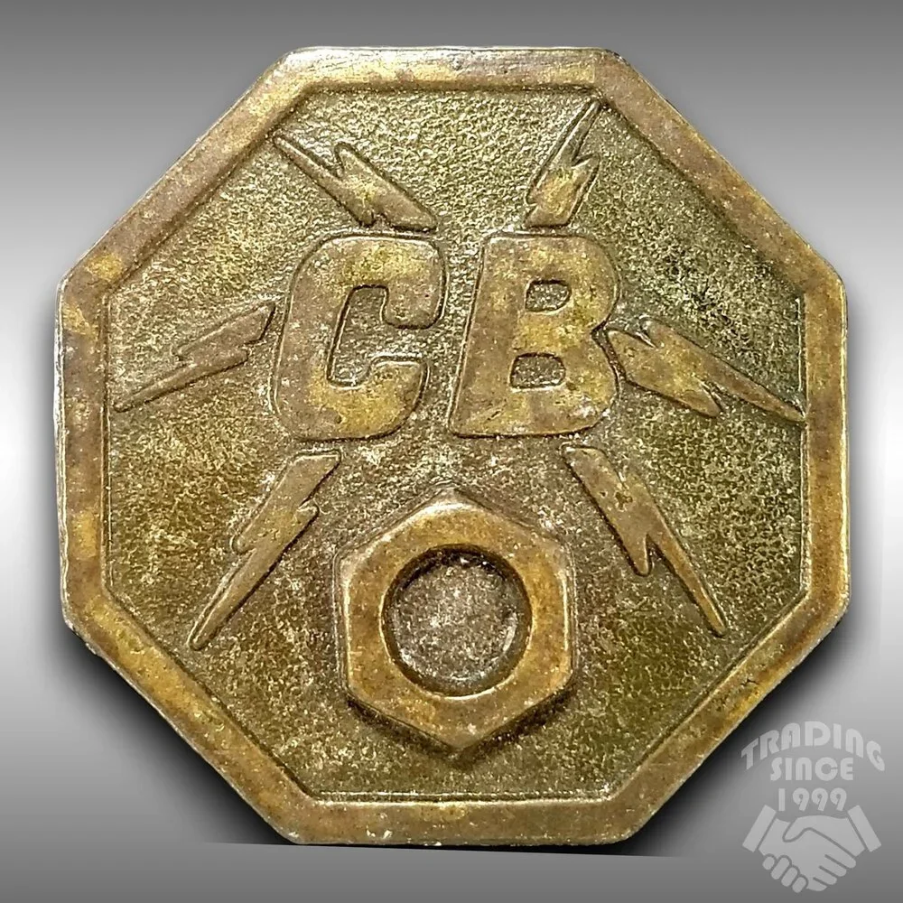 CB Citizens Band Radio Belt Buckle Octagon Shape Lightning Bolt Design‎ Truckers